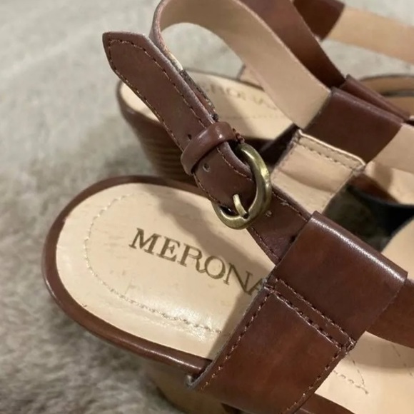Merona size 11 multi tone heeled sandals - Picture 4 of 6